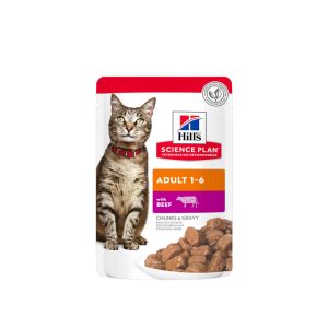 Hill’s Science Plan Adult Wet Cat Food Beef Pouches (85g)